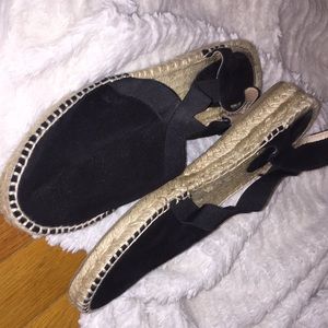 Black Suede Toe Espadrilles 🖤